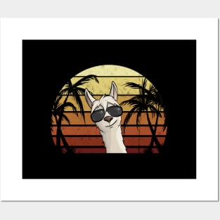 Hipster Llama with Sunglasses Posters and Art